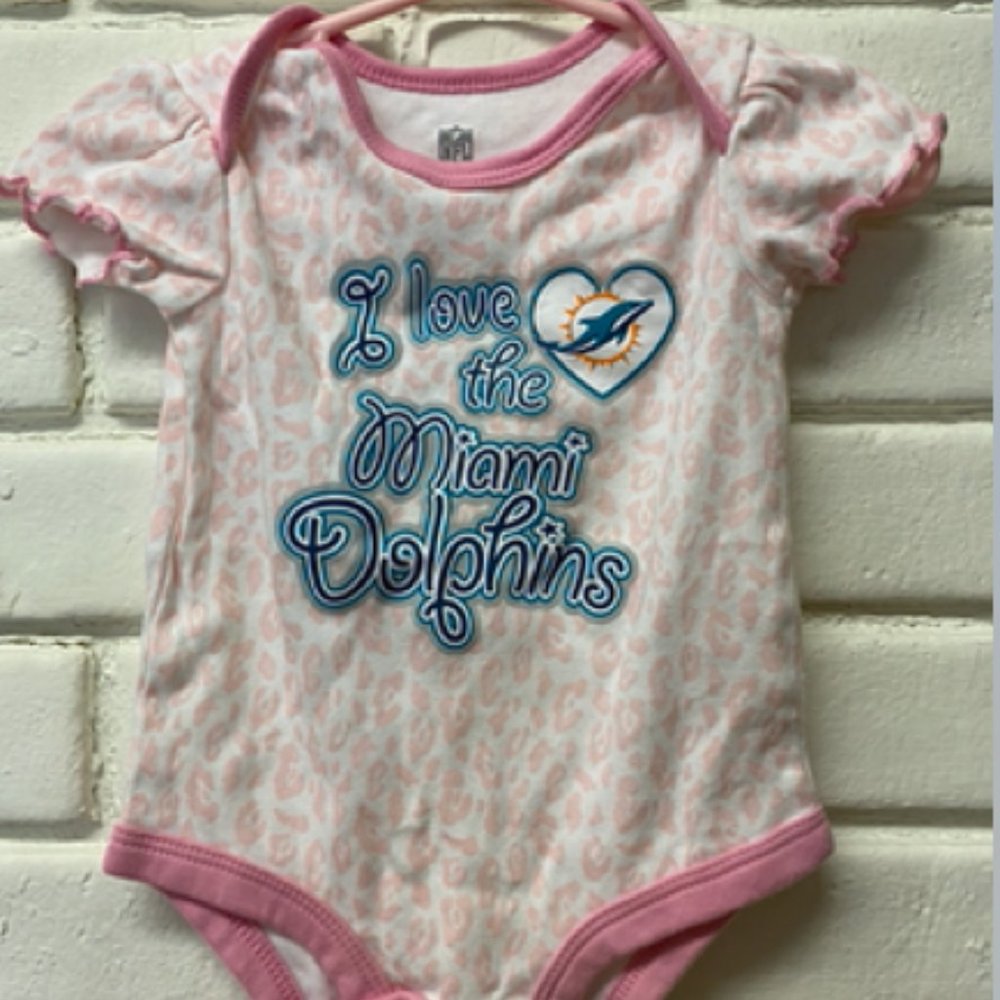 0-3mo I Love Miami Dolphins Onsie